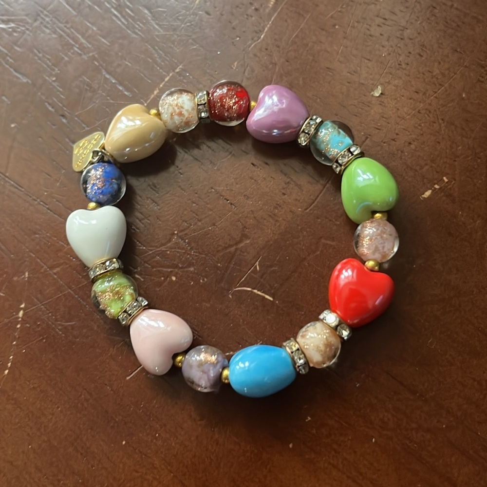 Zecchin bracelet glass beads hearts charms Elegant Multicolor Beaded Bracelet‎ - Picture 7 of 7